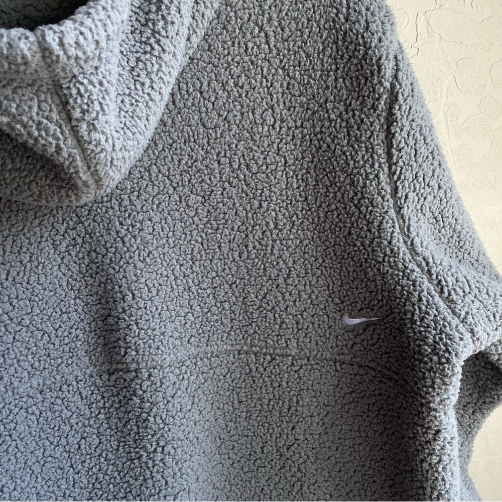 Women's NIKE Therma-Fit Fleece Hooded Sweatshirt Pullover Gray XL - Picture 8 of 12